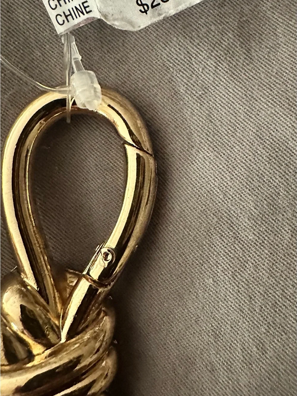 NWT Free People Semi Precious Charmed Strand Bag Charm Heart Lock Gold Red 12 in